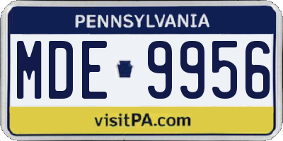 PA license plate MDE9956