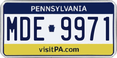 PA license plate MDE9971