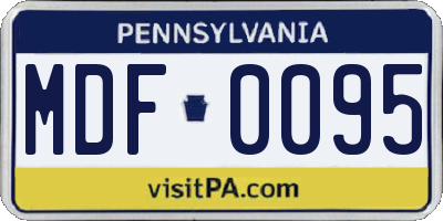 PA license plate MDF0095