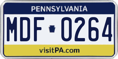 PA license plate MDF0264