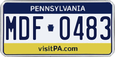 PA license plate MDF0483