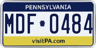 PA license plate MDF0484