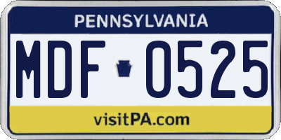 PA license plate MDF0525