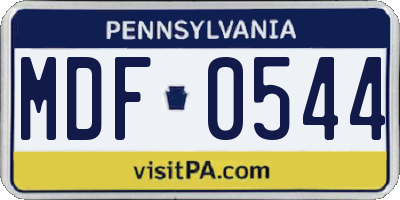 PA license plate MDF0544