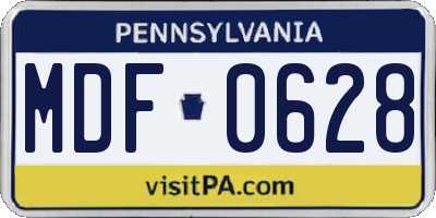 PA license plate MDF0628