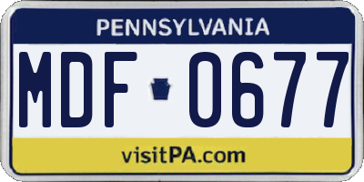 PA license plate MDF0677