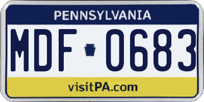 PA license plate MDF0683