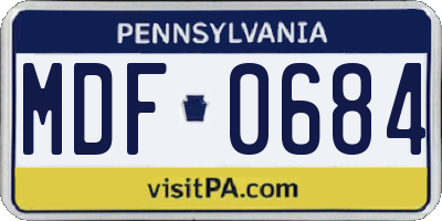 PA license plate MDF0684