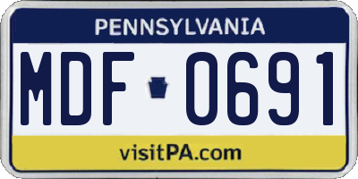 PA license plate MDF0691