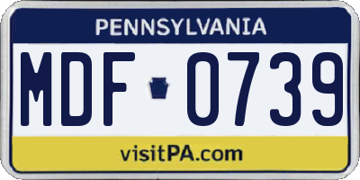 PA license plate MDF0739