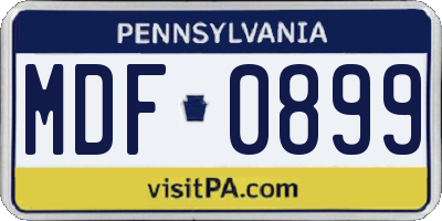 PA license plate MDF0899