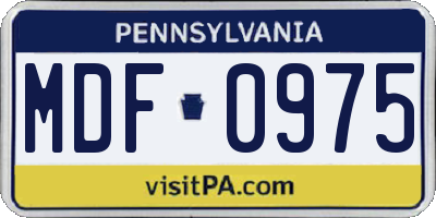 PA license plate MDF0975
