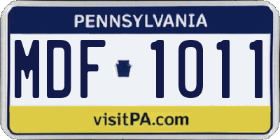 PA license plate MDF1011