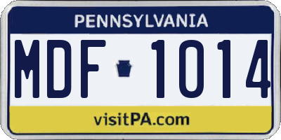 PA license plate MDF1014
