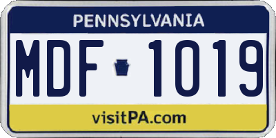 PA license plate MDF1019