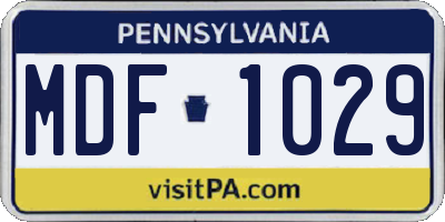 PA license plate MDF1029