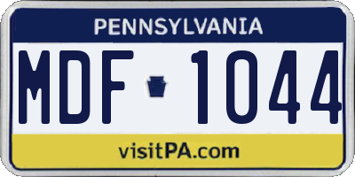 PA license plate MDF1044