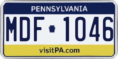 PA license plate MDF1046