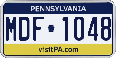 PA license plate MDF1048