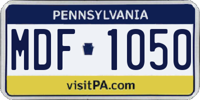 PA license plate MDF1050