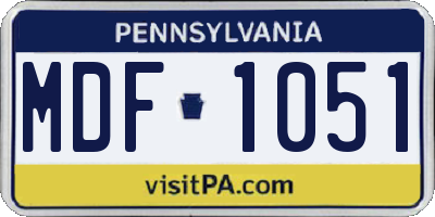 PA license plate MDF1051