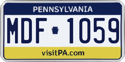 PA license plate MDF1059