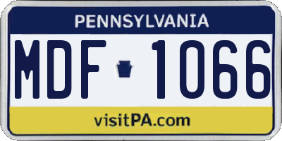 PA license plate MDF1066