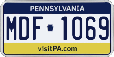 PA license plate MDF1069