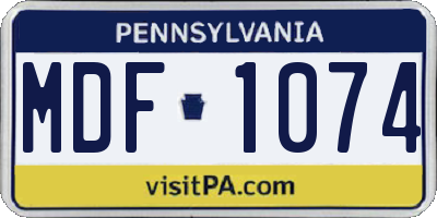 PA license plate MDF1074