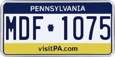 PA license plate MDF1075
