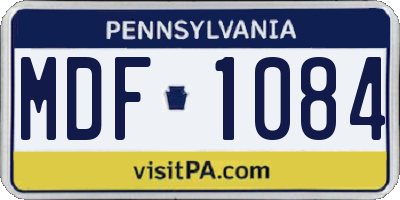 PA license plate MDF1084
