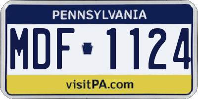 PA license plate MDF1124