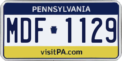 PA license plate MDF1129