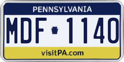PA license plate MDF1140