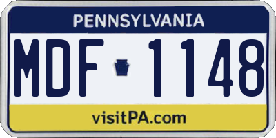 PA license plate MDF1148