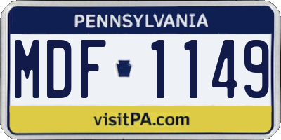 PA license plate MDF1149