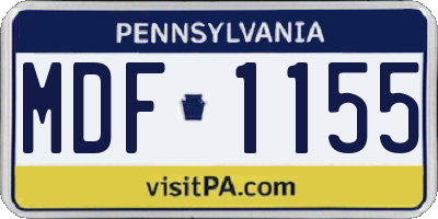 PA license plate MDF1155