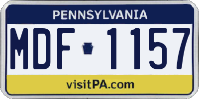 PA license plate MDF1157