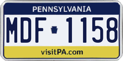 PA license plate MDF1158
