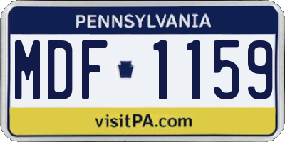 PA license plate MDF1159