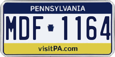 PA license plate MDF1164