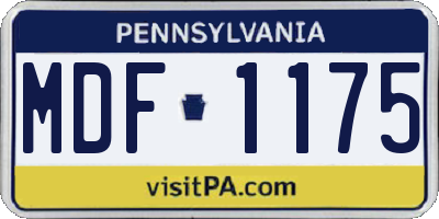 PA license plate MDF1175
