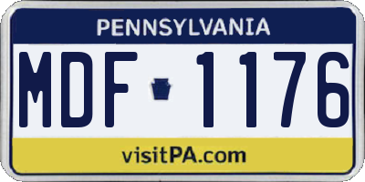 PA license plate MDF1176