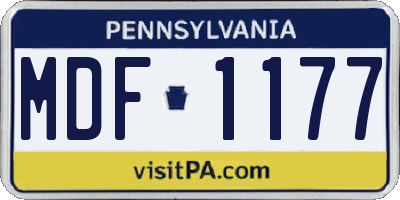 PA license plate MDF1177