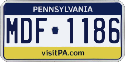 PA license plate MDF1186