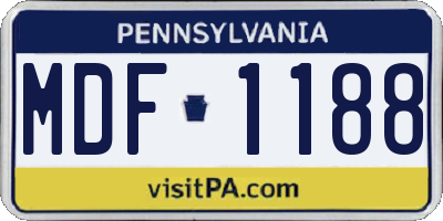PA license plate MDF1188