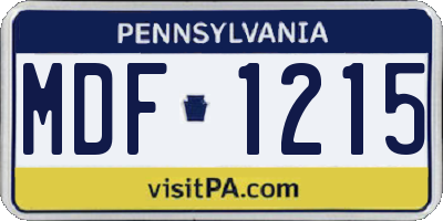 PA license plate MDF1215