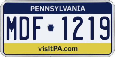 PA license plate MDF1219