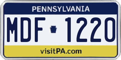 PA license plate MDF1220