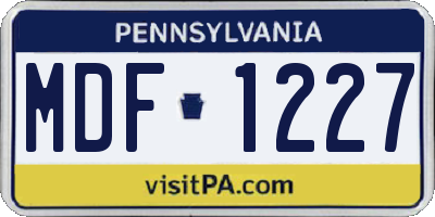 PA license plate MDF1227